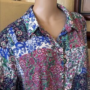 Jones New York Women’s Bohemian Floral Shirt sz 2X